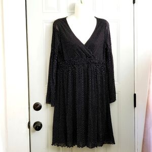 BCBG MAXAZRIA dress M dots black white